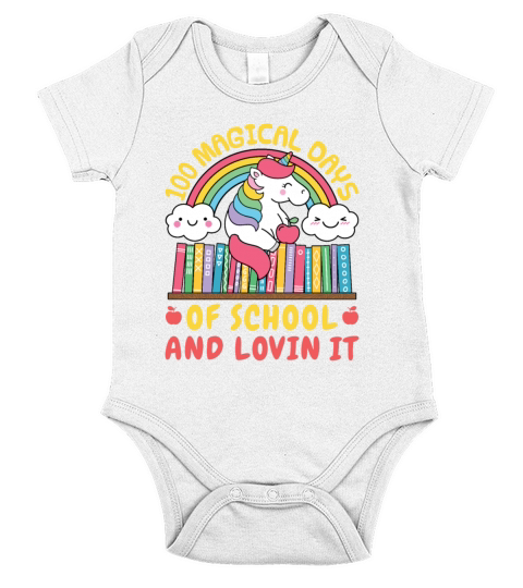 100 Magical Days Of School And Lovin It Short Sleeve Baby One-Piece