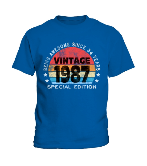 34th Birthday 1987 Awesome Vintage Special Edition Kids T-Shirt
