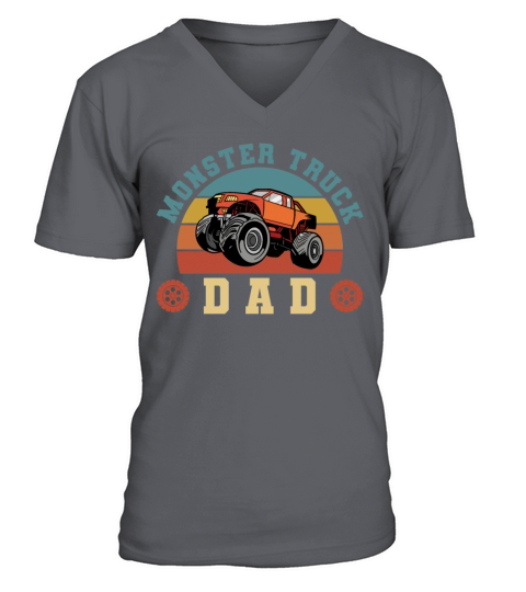 Retro Vintage Monster Truck Dad Men's V-Neck T-shirt