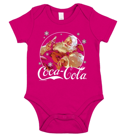 Coca-Cola Vintage Relaxing Santa Christmas Short Sleeve Baby One-Piece