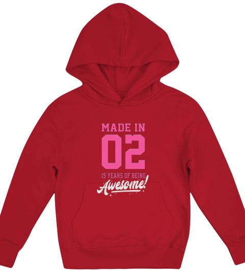Birthday Made in 2002 - 15 years of being awesome Kids Hoodie