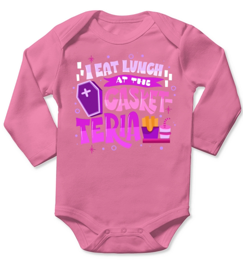I Eat Lunch At The Casket-Teria Long Sleeve Baby One-Piece