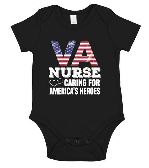 Womens VA Nurse Caring For Americas Heroes Veterans Affairs Nurse Short Sleeve Baby One-Piece