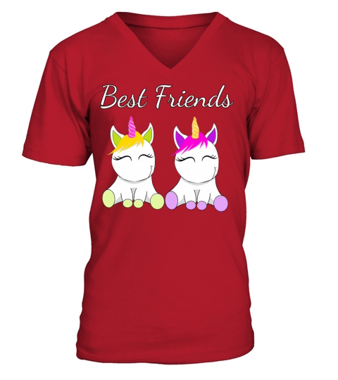 Best Friends Unicorns Men's V-Neck T-shirt