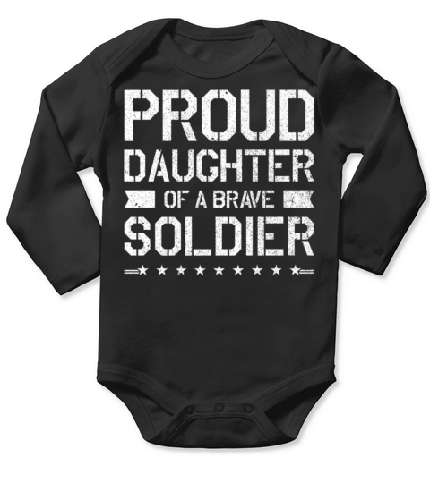 Veteran Gift-Proud Daughter Military Soldier Long Sleeve Baby One-Piece