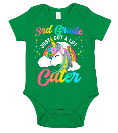 3RD Grade Just Got A Lot Cuter Rainbow Unicorn Short Sleeve Baby One-Piece