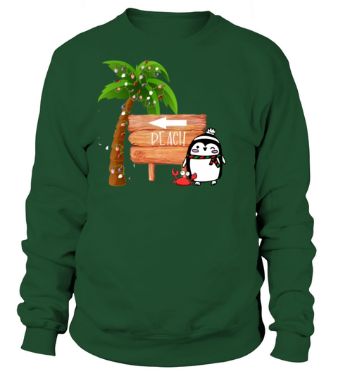 CHRISTMAS AT THE BEACH product PENGUIN SANTA Men's Sweatshirt