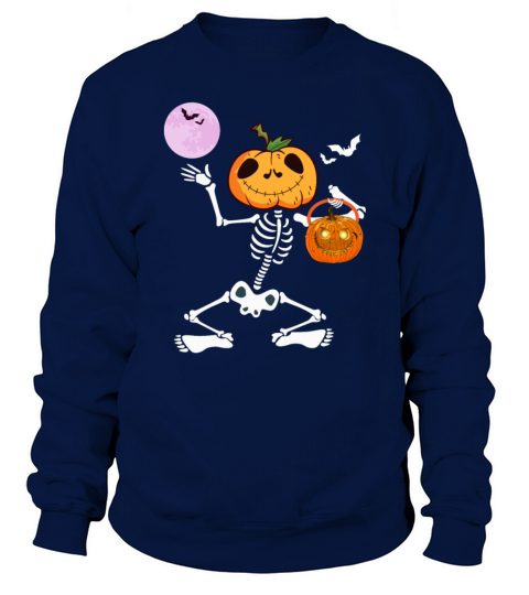 Funny Skeleton Halloween Gifts Pumpkin T Shirts Women's Sweatshirt