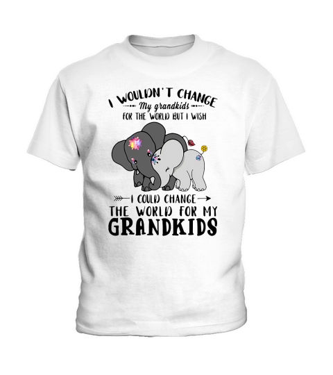 Elephant I Could Change World For My Grandkids Kids T-Shirt