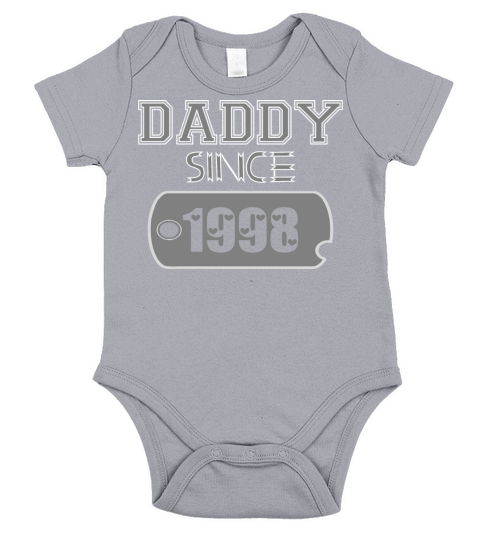 Daddy Since Tag 1998 Happy Fathers Day Short Sleeve Baby One-Piece