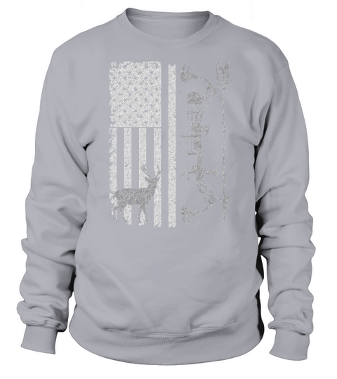 American Deer Bow Hunter Flag Accessories Hunt Gift  - Unisex Long Sleeve Sweatshirt Unisex