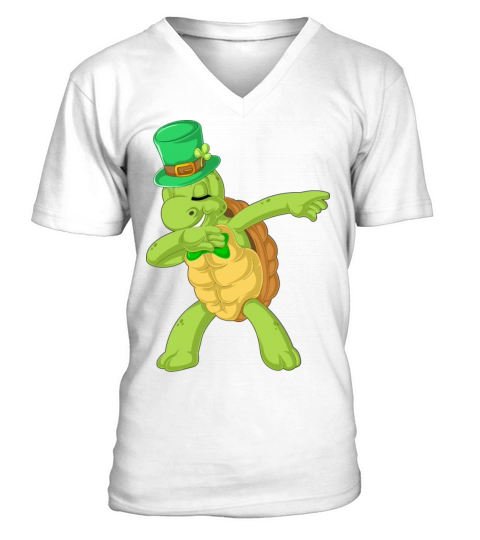 dabbing turtle st patricks day Men's V-Neck T-shirt