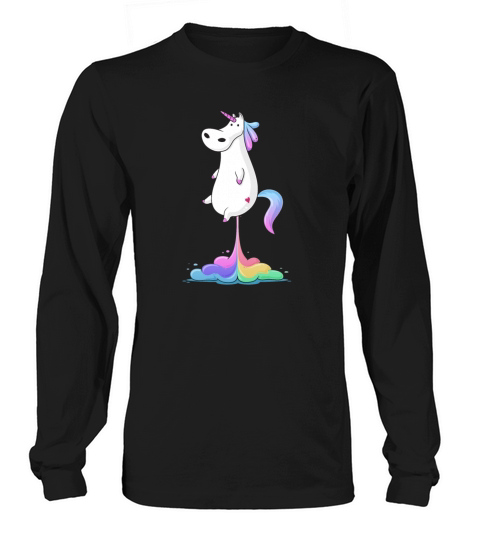 Unicorn Farting a Rainbow Men's Long Sleeve