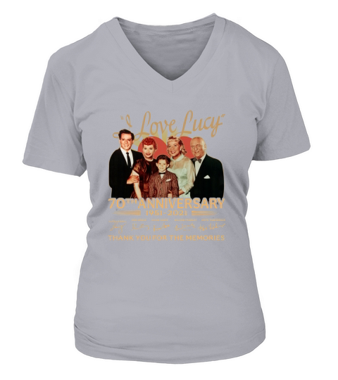 Official I Love Lucy 70th anniversary 1951 2021 thank you for the memories signatures V-neck T-Shirt Woman