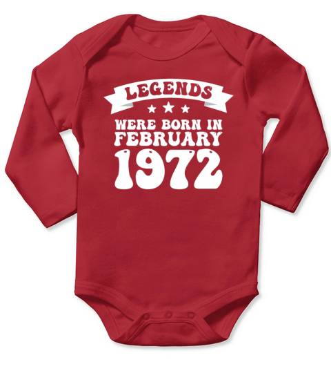 50th birthday February vintage 1972 gift idea Long Sleeve Baby One-Piece