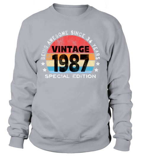 34th Birthday 1987 Awesome Vintage Special Edition Women's Sweatshirt