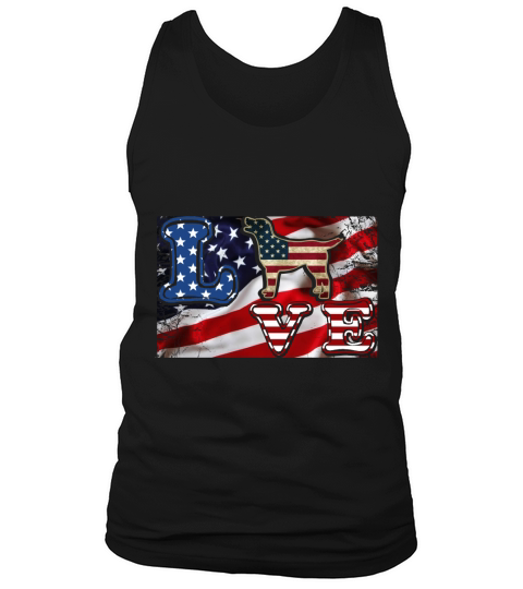 American flag Dog Love Tank Top Unisex