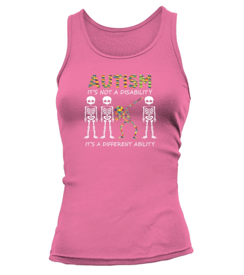 Autism Its A Different Ability Dabbing Skeleton Women's Tank Top