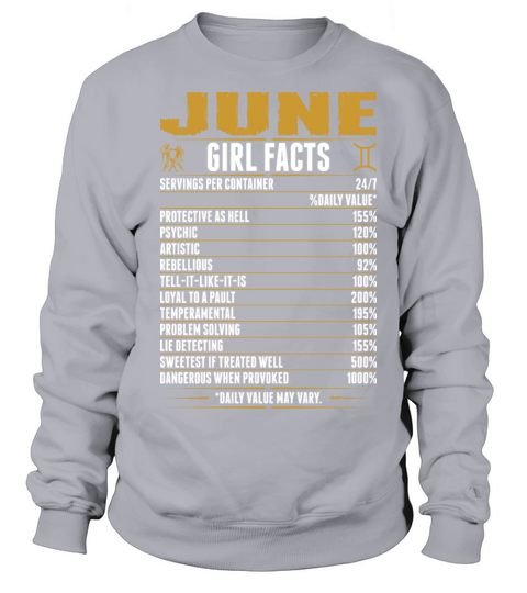 June Gemini Girl Facts Tshirt Women's Sweatshirt