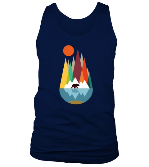 Bear summer colorful shapes nature sun cheerful ab Men's Tank Top
