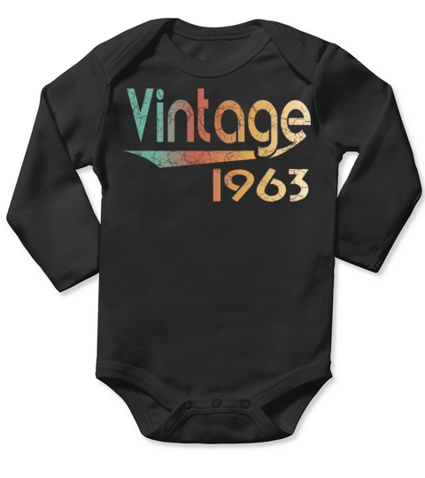 Vintage Style 1963 Long Sleeve Baby One-Piece