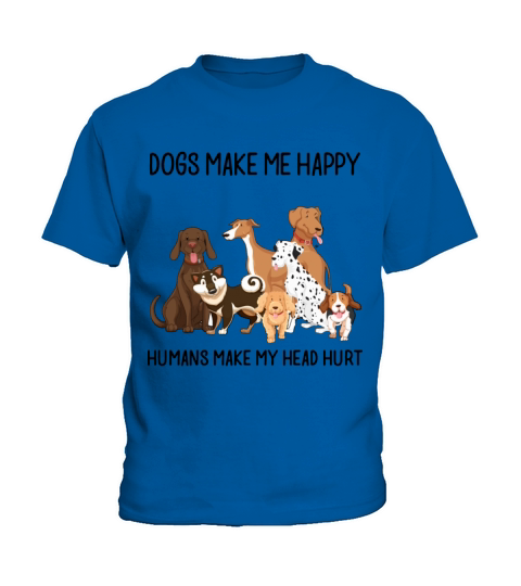 dogs make me happy humans make my head hurt husky Kids T-Shirt