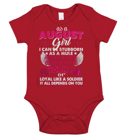 August Girl Stubborn As Mule Sweet As Tea Short Sleeve Baby One-Piece