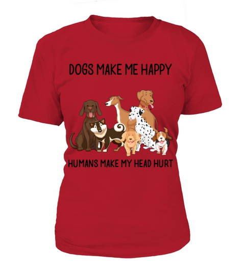 dogs make me happy humans make my head hurt husky Women's T-Shirt