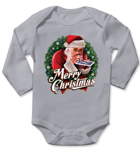 St Nick Santa Snorting Crack Cocaine On Christmas Long Sleeve Baby One-Piece