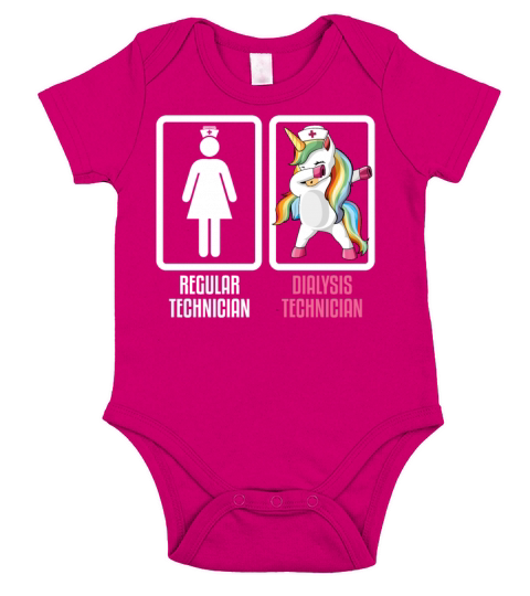 Regular Technician Vs Dabbing Unicorn Dialysis Short Sleeve Baby One-Piece