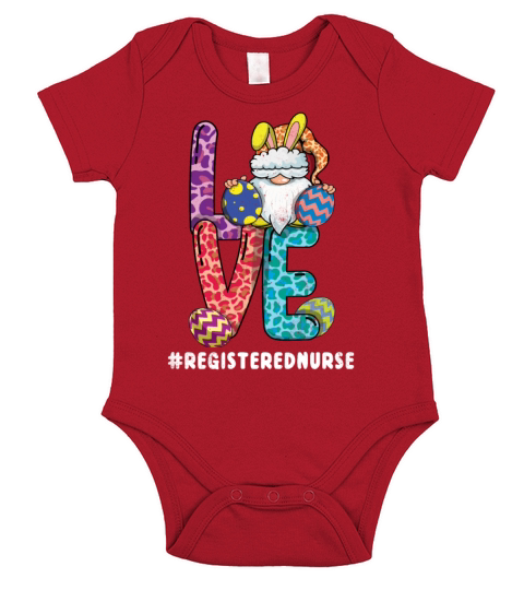 RN Nurse Gnome Bunny Easter Day Easter Sunday Short Sleeve Baby One-Piece