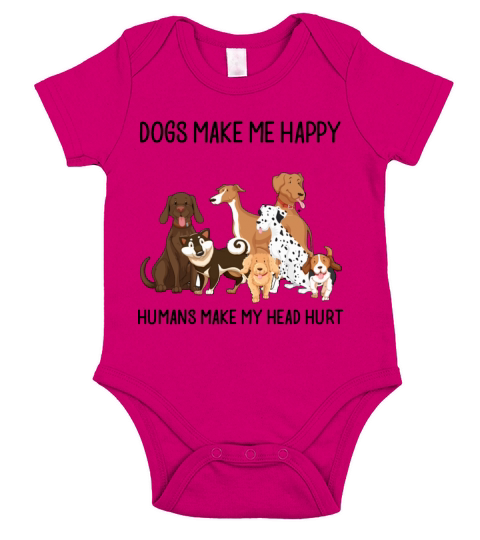 dogs make me happy humans make my head hurt husky Short Sleeve Baby One-Piece