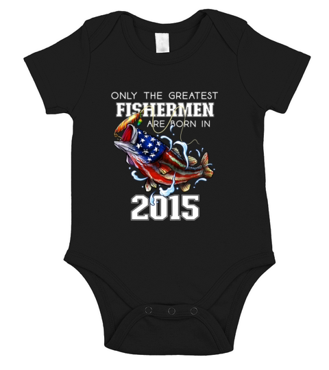 Kids 6th Birthday Gift 2015 Fishermen Bass Fishing Short Sleeve Baby One-Piece