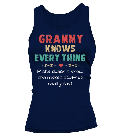 Vintage Grammy Knows Everything Quote black Tank top Woman