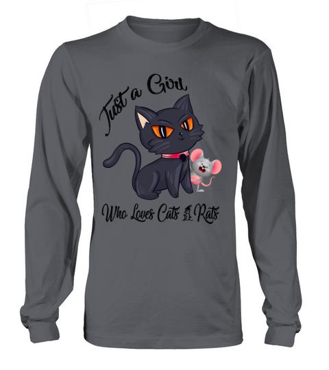 Just a Girl Who Loves Cats Rats cat t shirts Tees Women's Long Sleeve