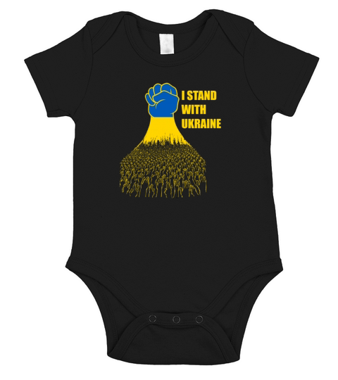 I Stand With Ukraine Ukrainian Flag Ukraine Strong Short Sleeve Baby One-Piece