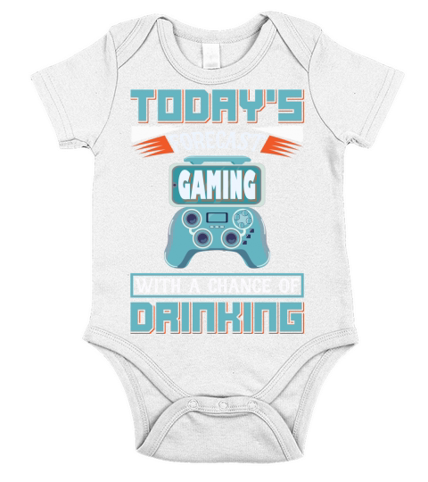 Todays Forecast Gaming with a chance of Drinking Short Sleeve Baby One-Piece