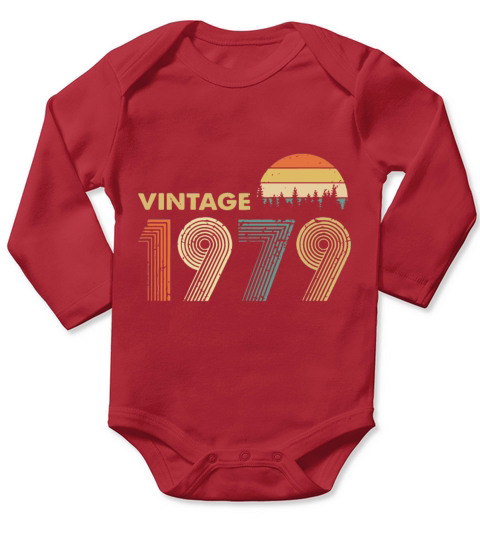 vintage 1979 warm tree colors pictures hipster Long Sleeve Baby One-Piece