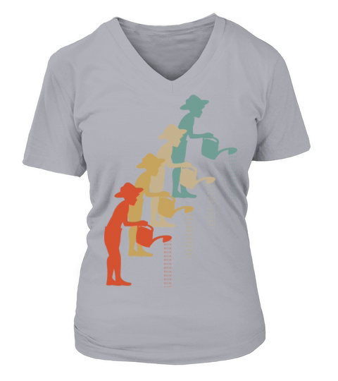 Retro Vintage Style Gardener Garden Gardening Women's V-Neck T-shirt