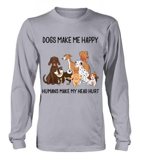 dogs make me happy humans make my head hurt husky Women's Long Sleeve