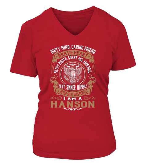 HANSON Last Name, Surname Tshirt V-neck T-Shirt Woman