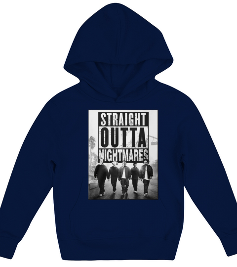 Straight Outta Nightmares horror movie characters shirt Kids Hoodie