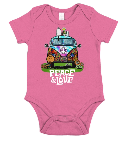 Snoopy Peace And Love Shirt Short Sleeve Baby One-Piece