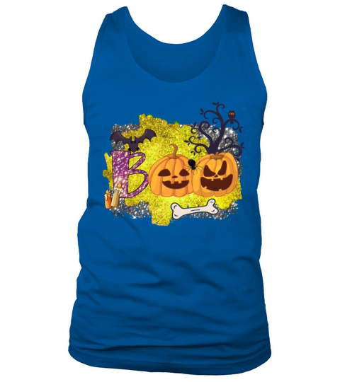 Boo Halloween Pumpkin Skeleton Men's Tank Top