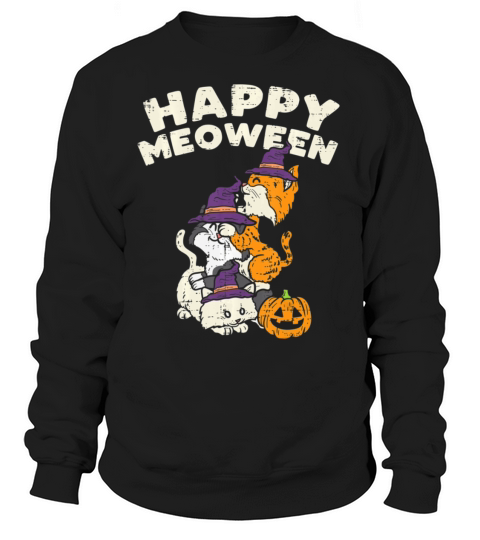 Happy Meoween Witch Cats Cute Halloween Animal Women's Sweatshirt