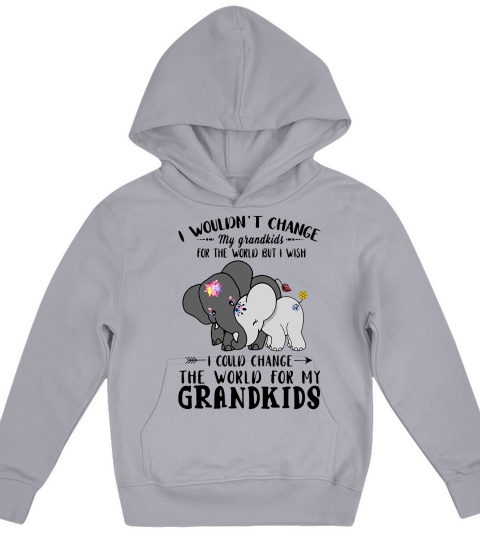 Elephant I Could Change World For My Grandkids Kids Hoodie