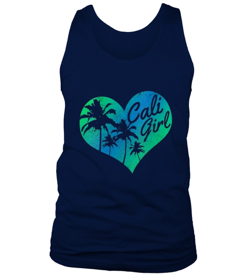 Cali Girl Vintage California Heart Palm Trees Summer Gift Tank Top Unisex