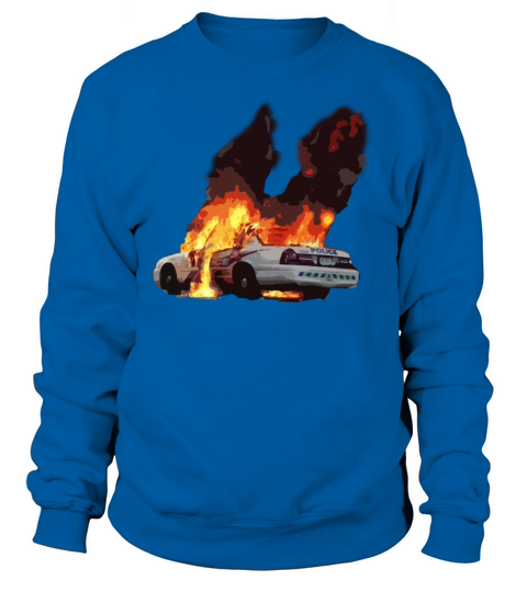 police car on fire Women's Sweatshirt