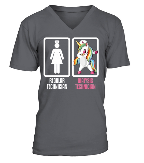 Regular Technician Vs Dabbing Unicorn Dialysis Men's V-Neck T-shirt