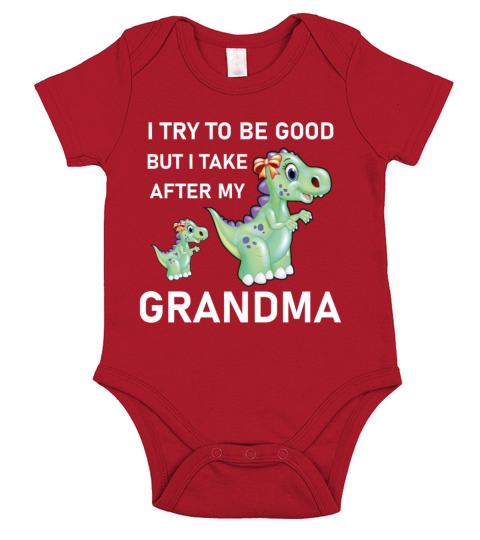 Dinosaur - I Try To Be Good But I Take After Short Sleeve Baby One-Piece